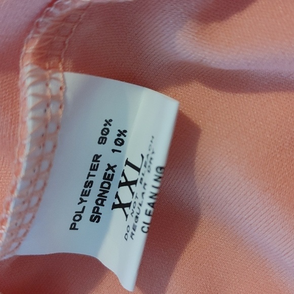NWOT Elastic Waist Peach and White Stretchy Capris XXL - Picture 8 of 8